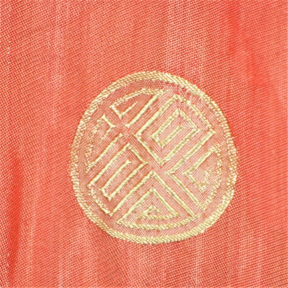 Shiraleah Scarf Orange, Gold w/Black Velvet Ends - Picture 6 of 8